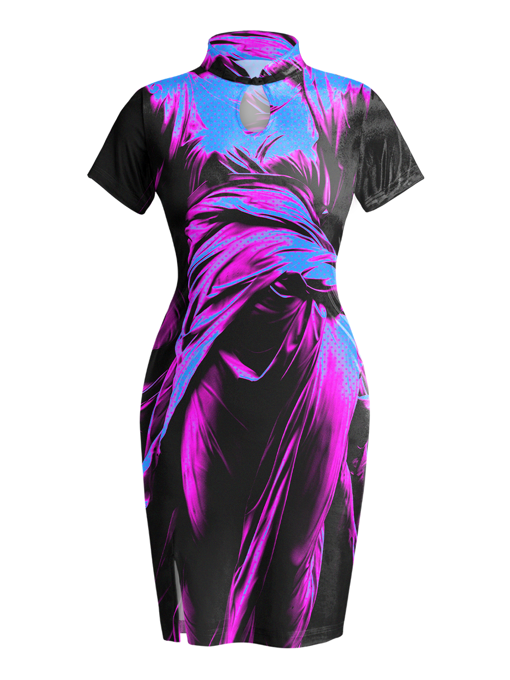 NEON STATUE QIPAO MINI DRESS