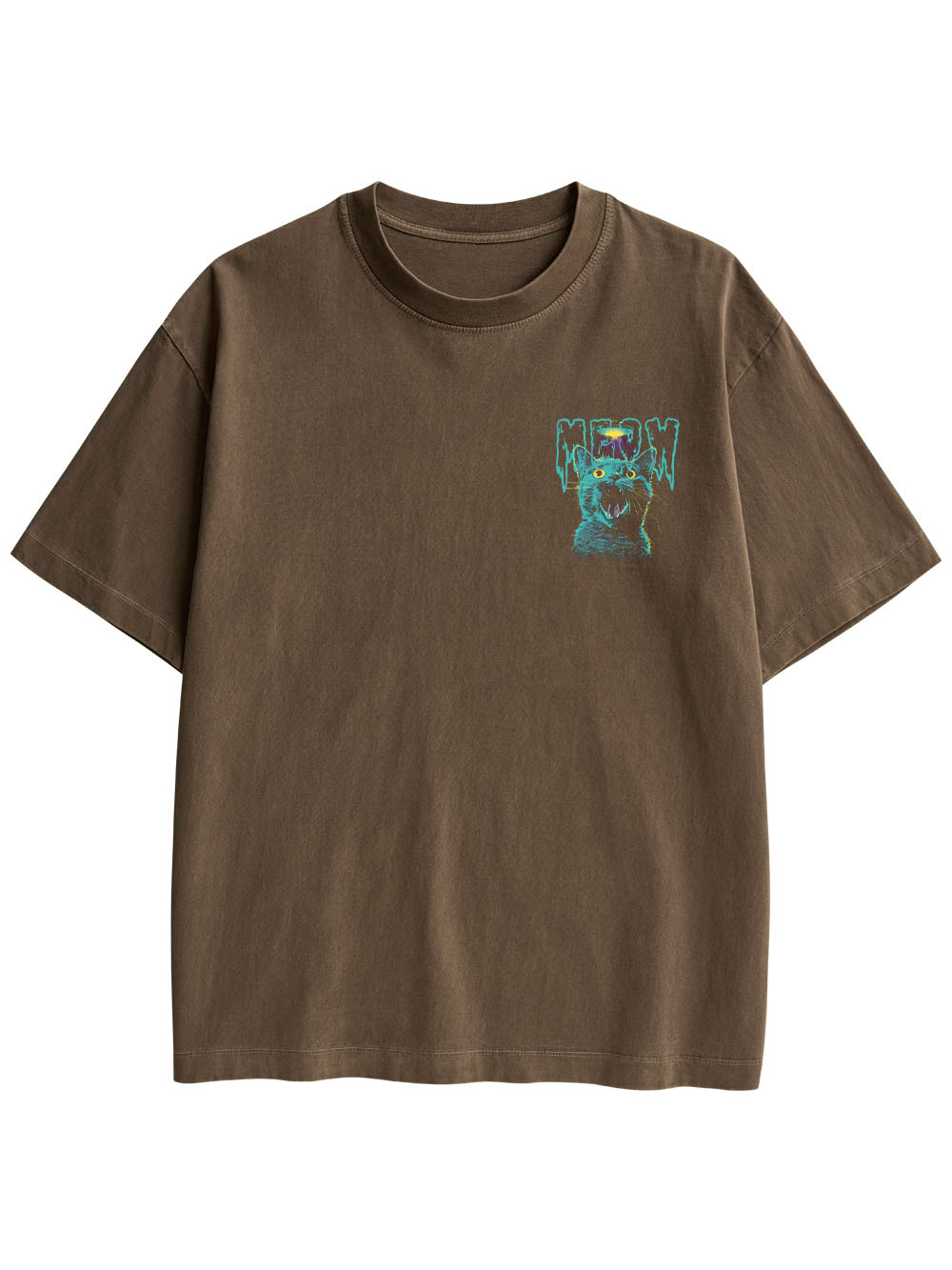 MEOWFO DOUBLE SIDED PRINT WASHED TSHIRT