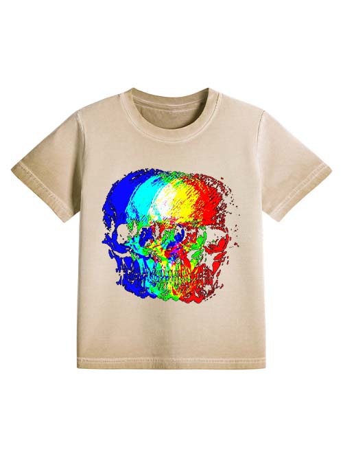 Skull Illusion Washed Slim Tshirt