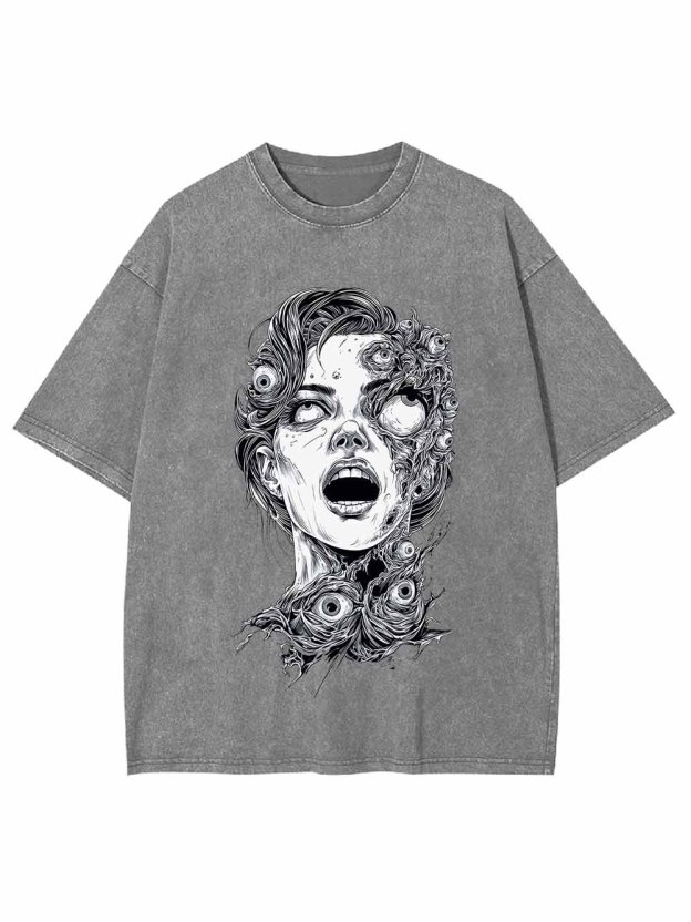 Grotesque Face Washed Tshirt
