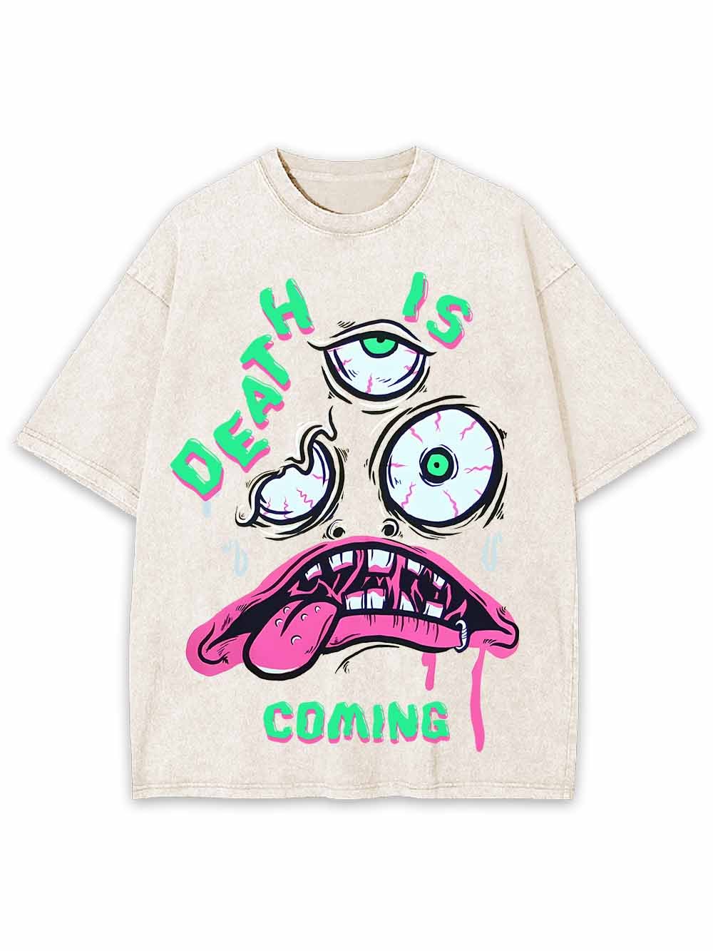 DEATH IS COMING WASHED TSHIRT
