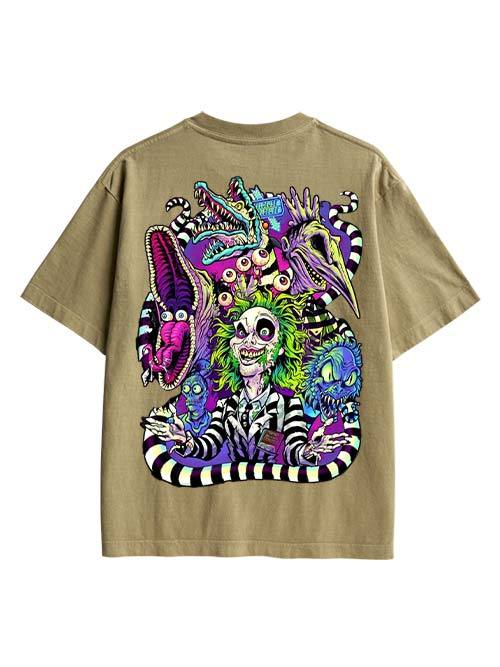 Clown Double Sided Print Washed TShirt