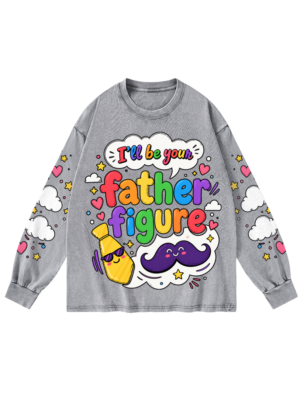 FATHER FIGURE WASHED LONG-SLEEVE GRAPHIC TSHIRT
