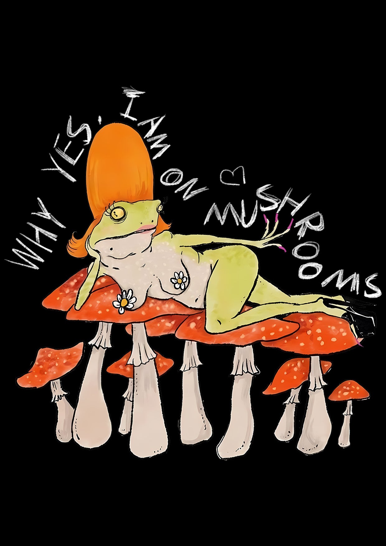 Why Yes, I Am On Mushrooms Washed Tshirt-ClassyOutlaw