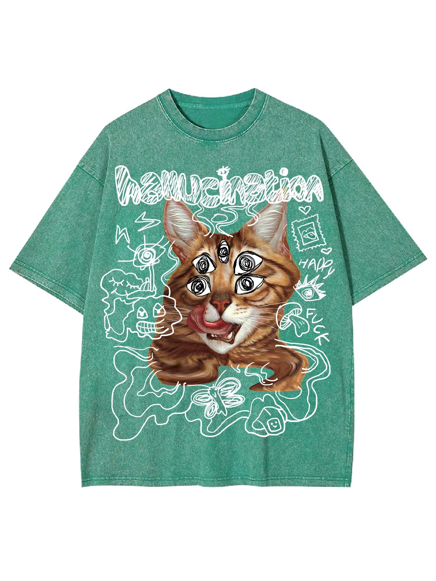 Hallucination Washed Tshirt-ClassyOutlaw