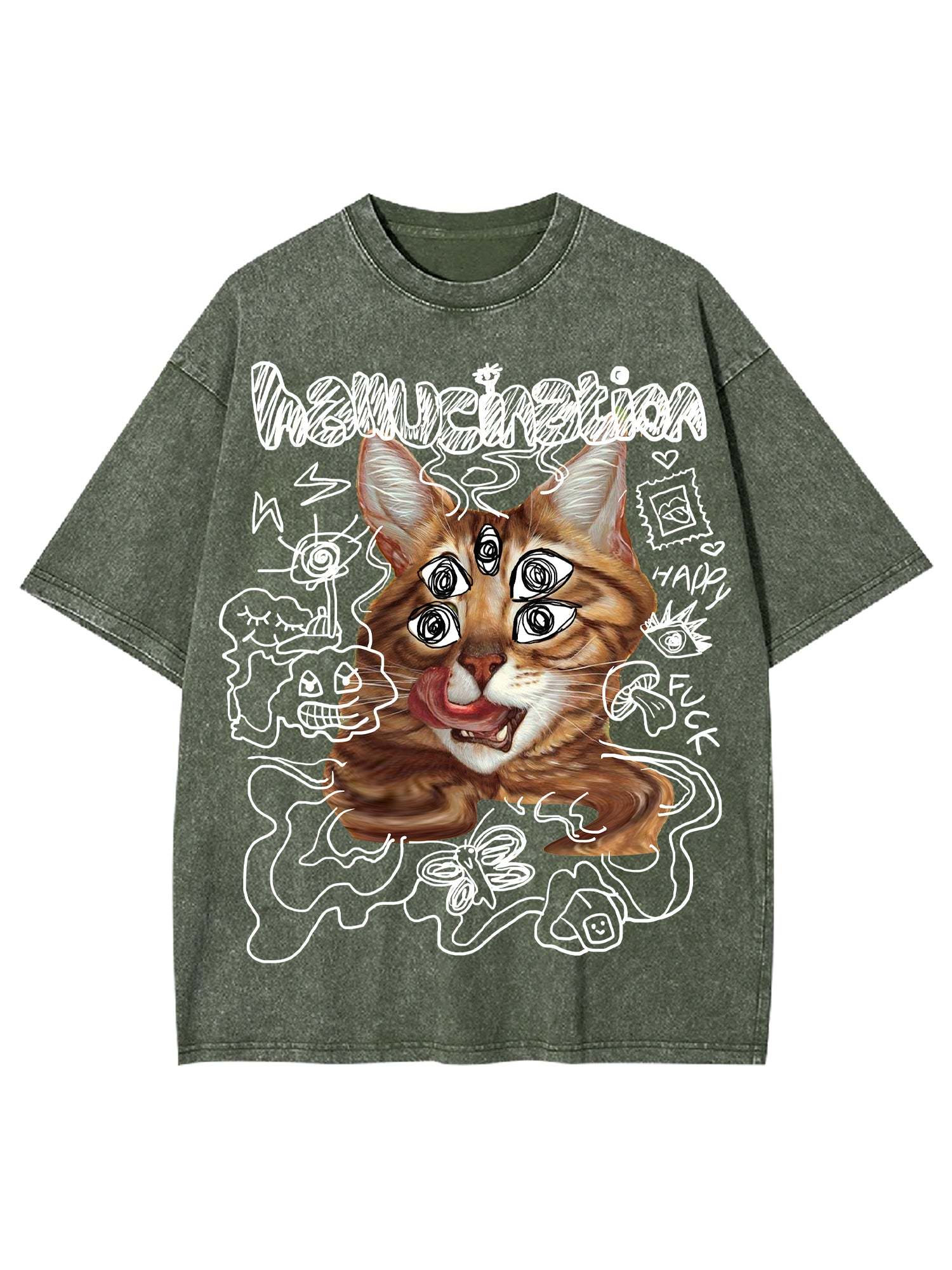 Hallucination Washed Tshirt-ClassyOutlaw