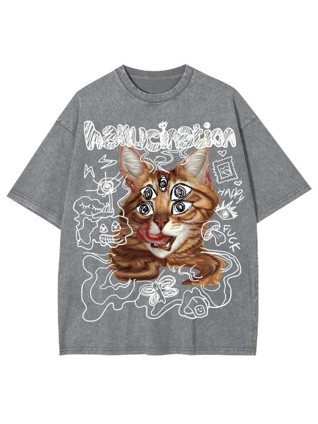 Hallucination Washed Tshirt-ClassyOutlaw