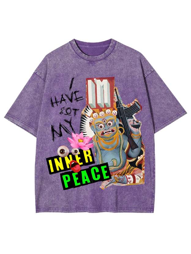 I Have Got My Inner Peace Washed Tshirt-ClassyOutlaw