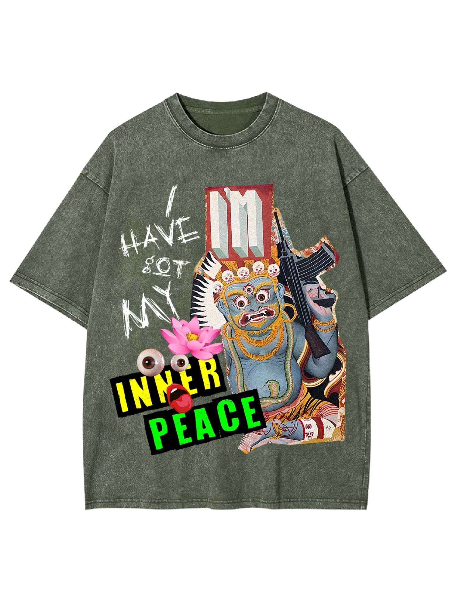I Have Got My Inner Peace Washed Tshirt-ClassyOutlaw