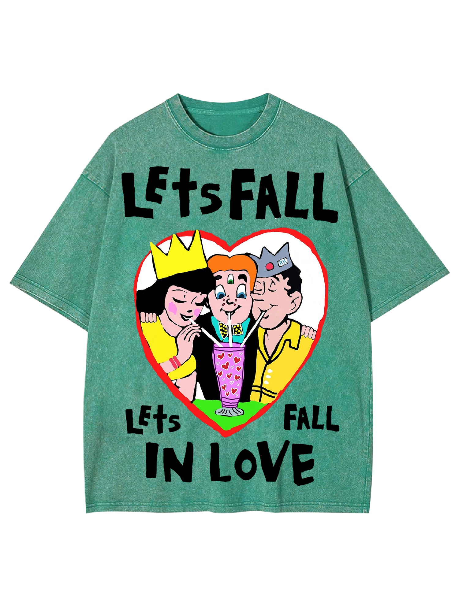 Let's Fall In Love Washed Tshirt-ClassyOutlaw