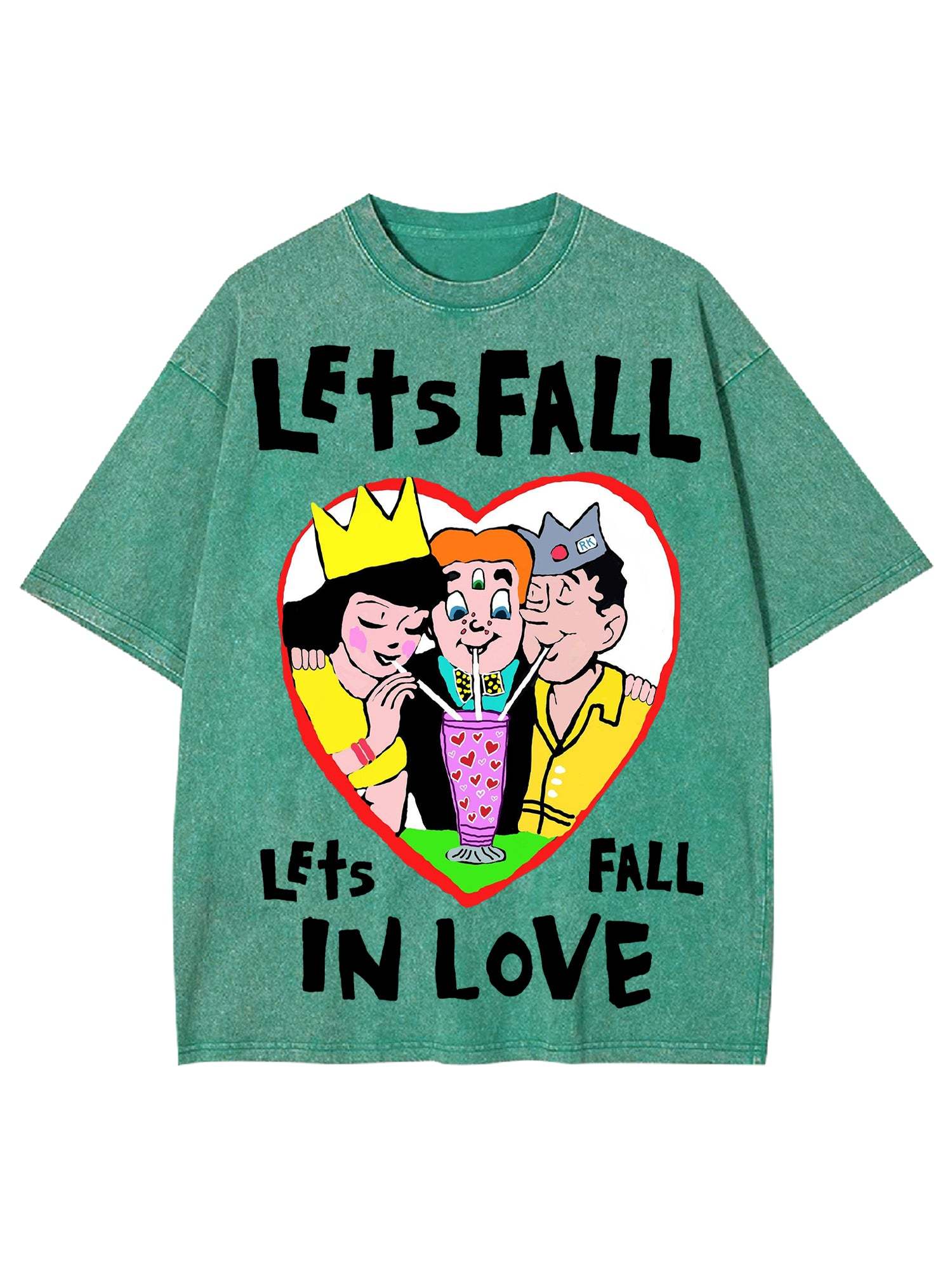 Let's Fall In Love Washed Tshirt-ClassyOutlaw