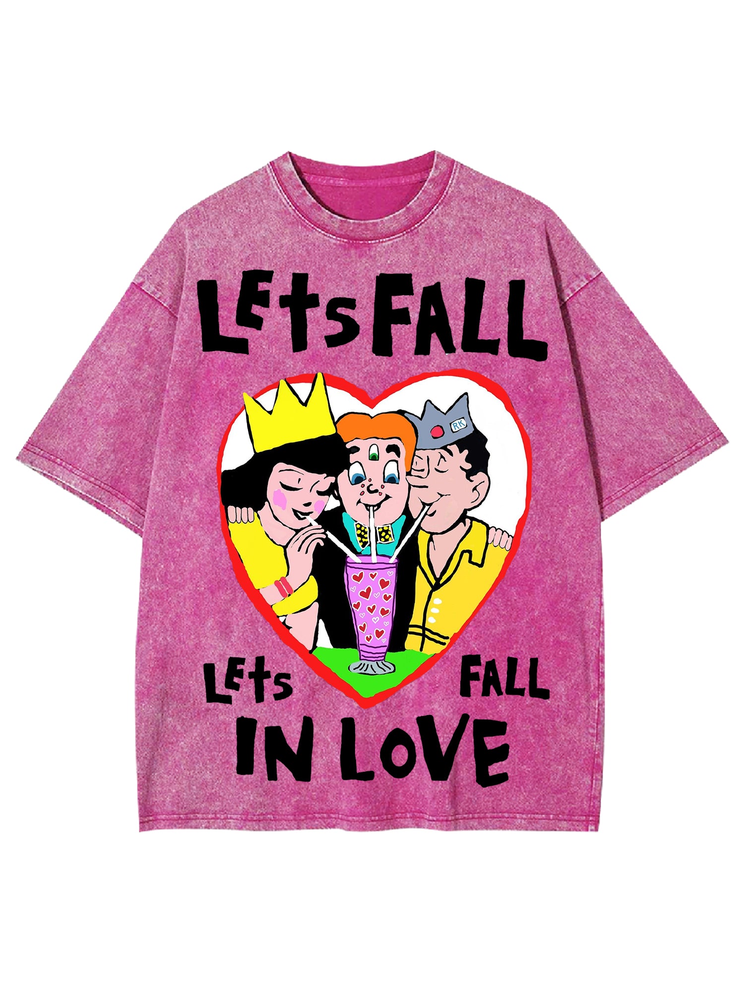 Let's Fall In Love Washed Tshirt-ClassyOutlaw