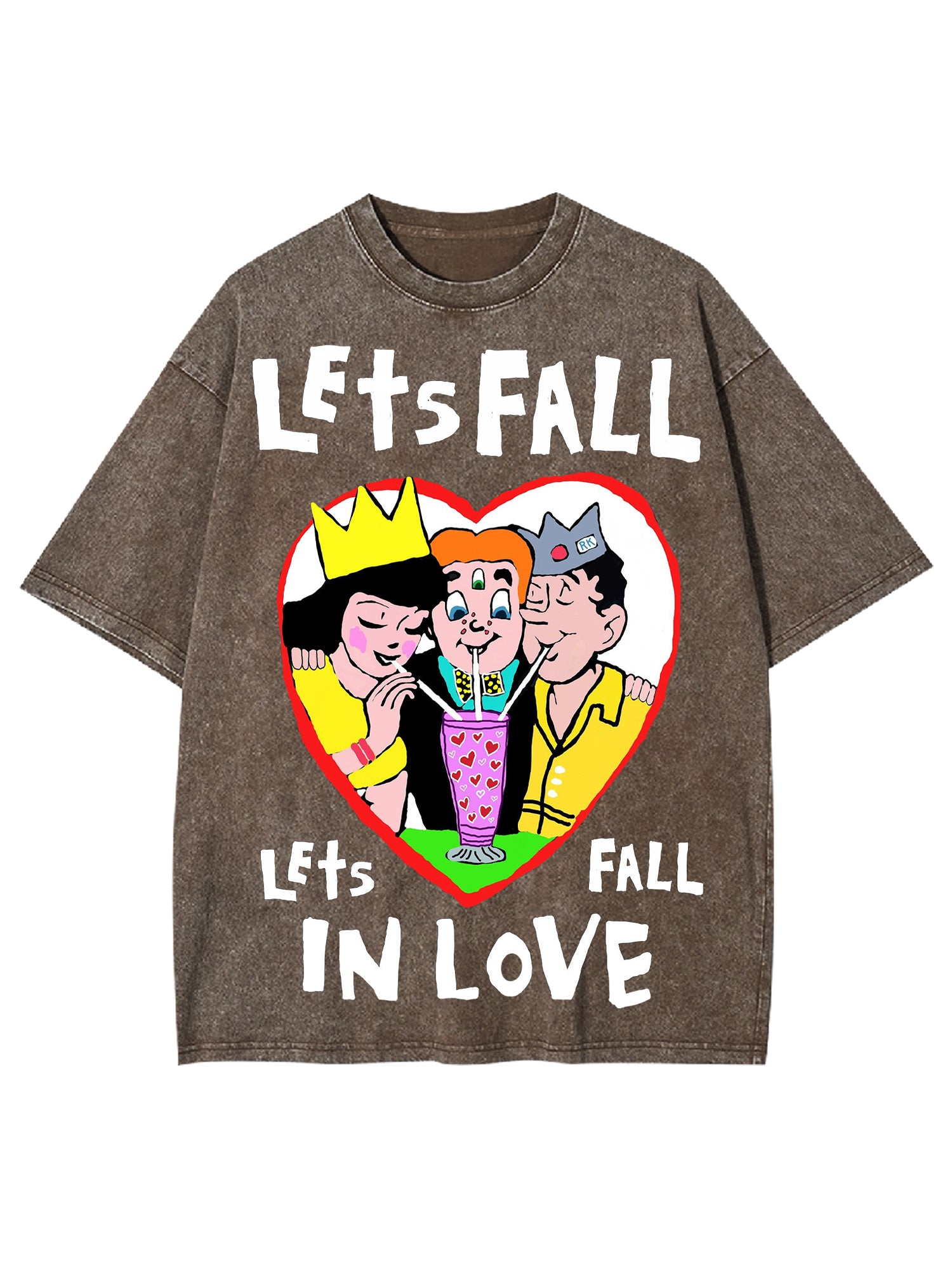 Let's Fall In Love Washed Tshirt-ClassyOutlaw