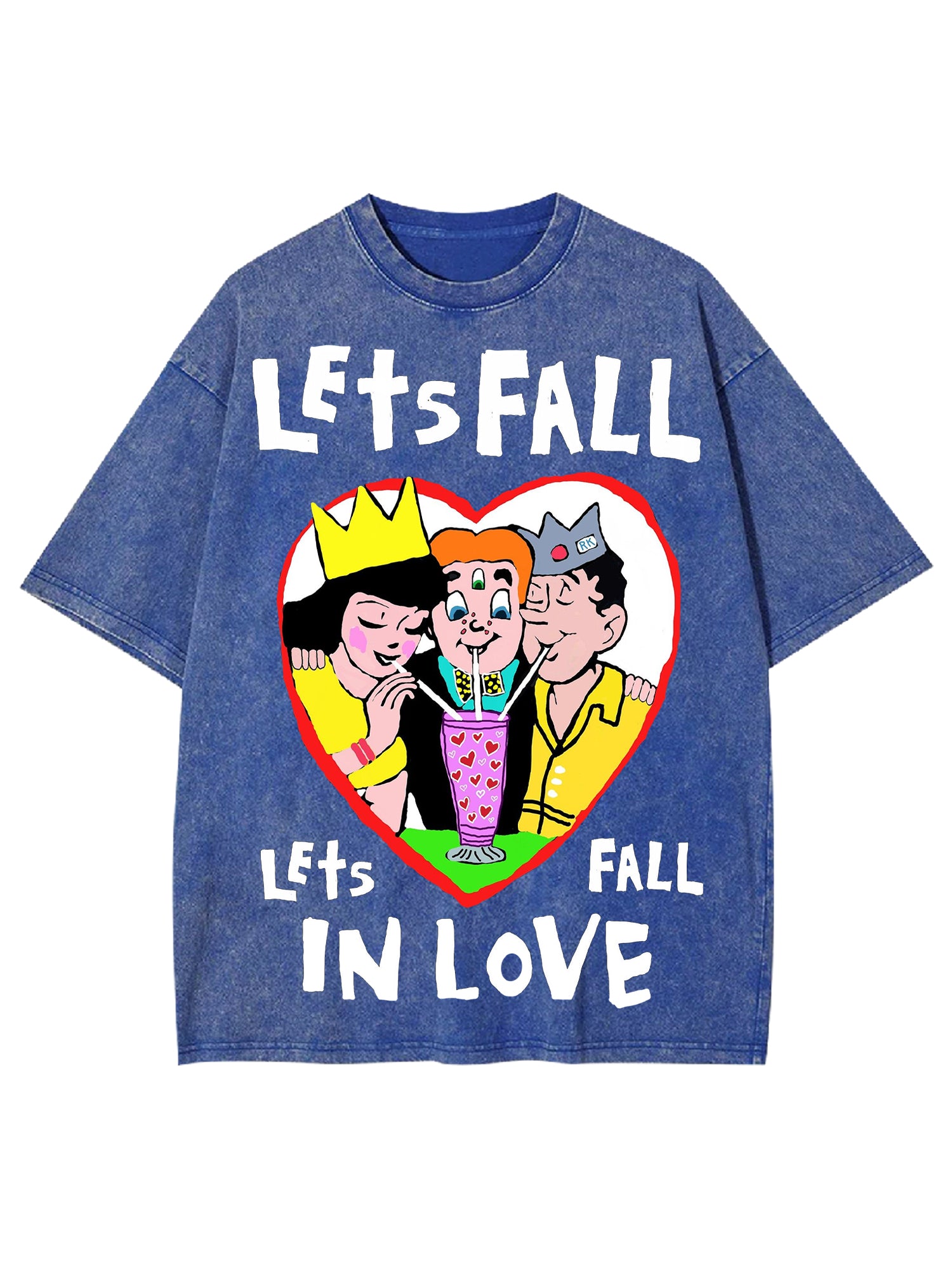 Let's Fall In Love Washed Tshirt-ClassyOutlaw