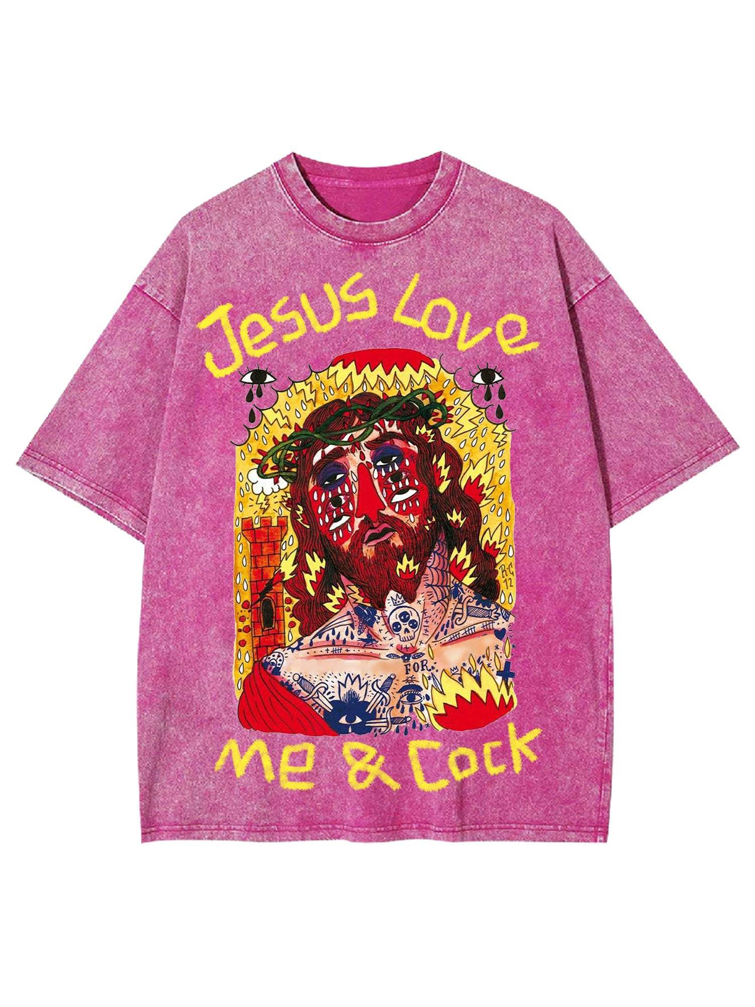 Jesus Love Me & Cock Washed Tshirt