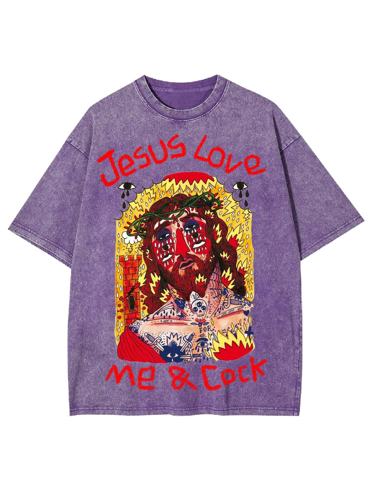 Jesus Love Me & Cock Washed Tshirt