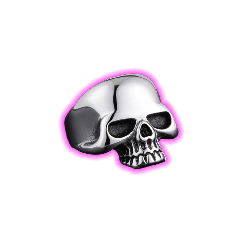 Classic Skull Titanium Steel CLO Ring