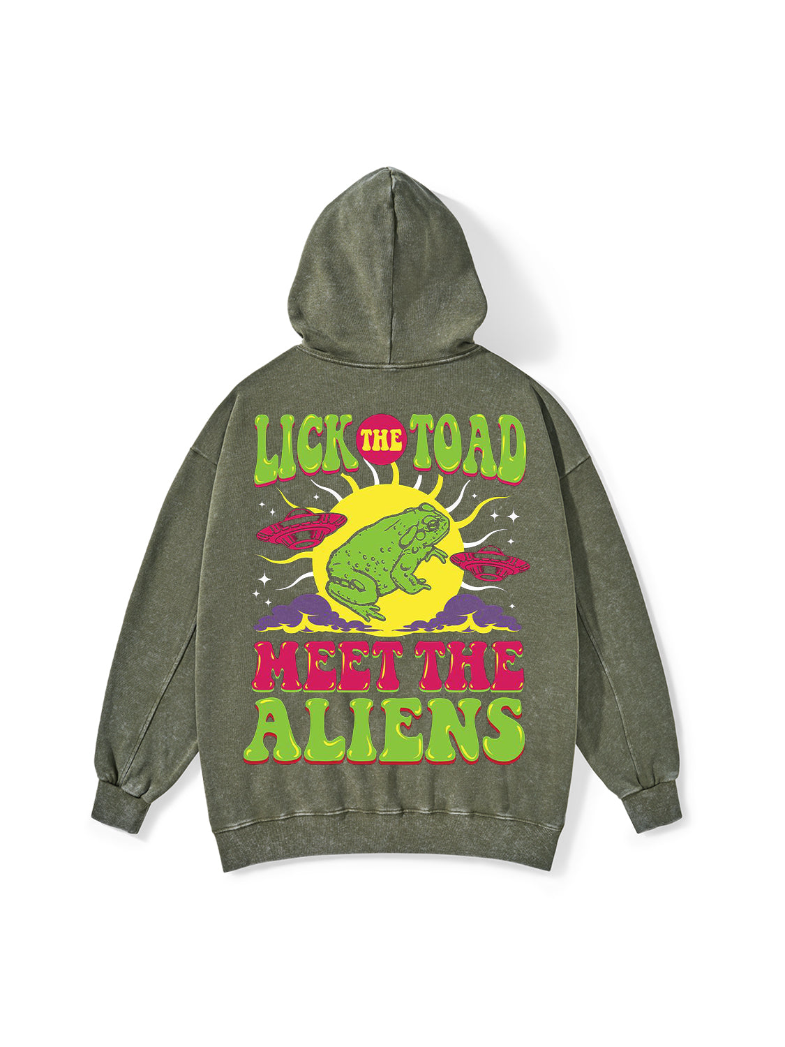 LICK THE TOAD MEET THE ALIENS WASHED HOODIE