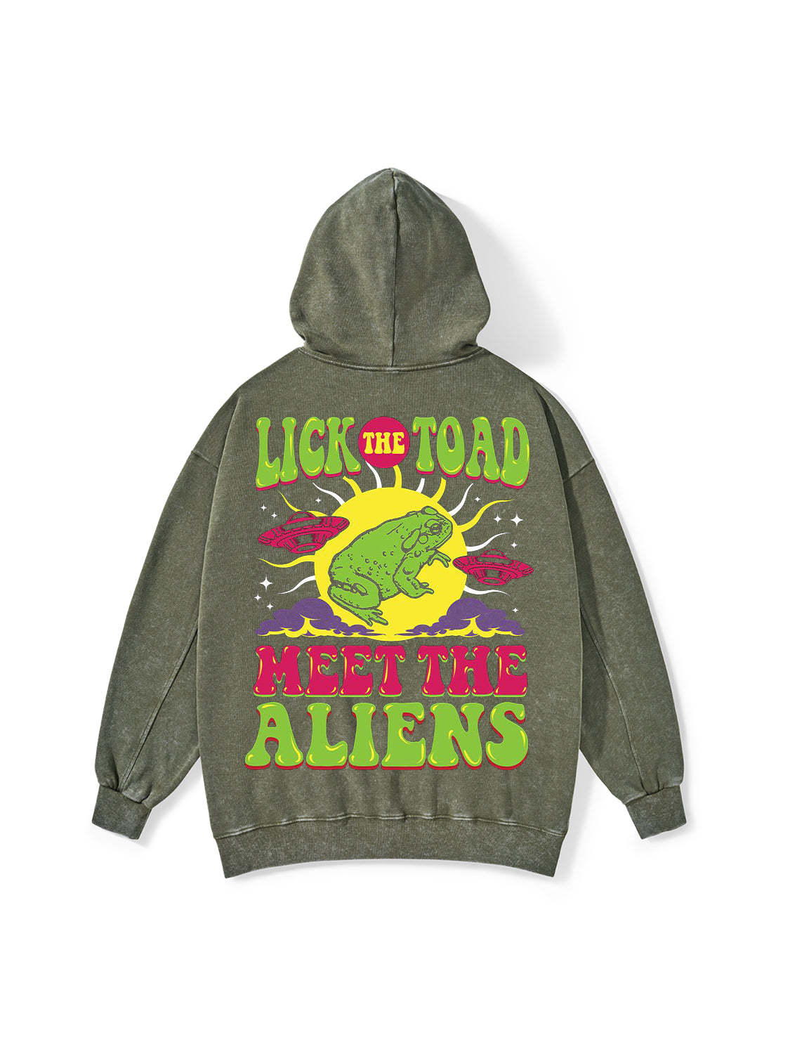 LICK THE TOAD MEET THE ALIENS WASHED HOODIE