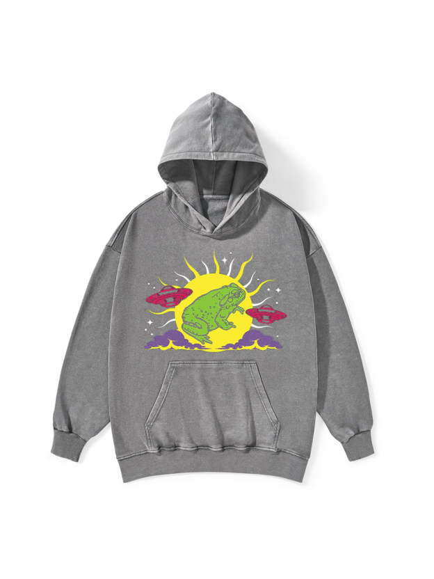 LICK THE TOAD MEET THE ALIENS WASHED HOODIE