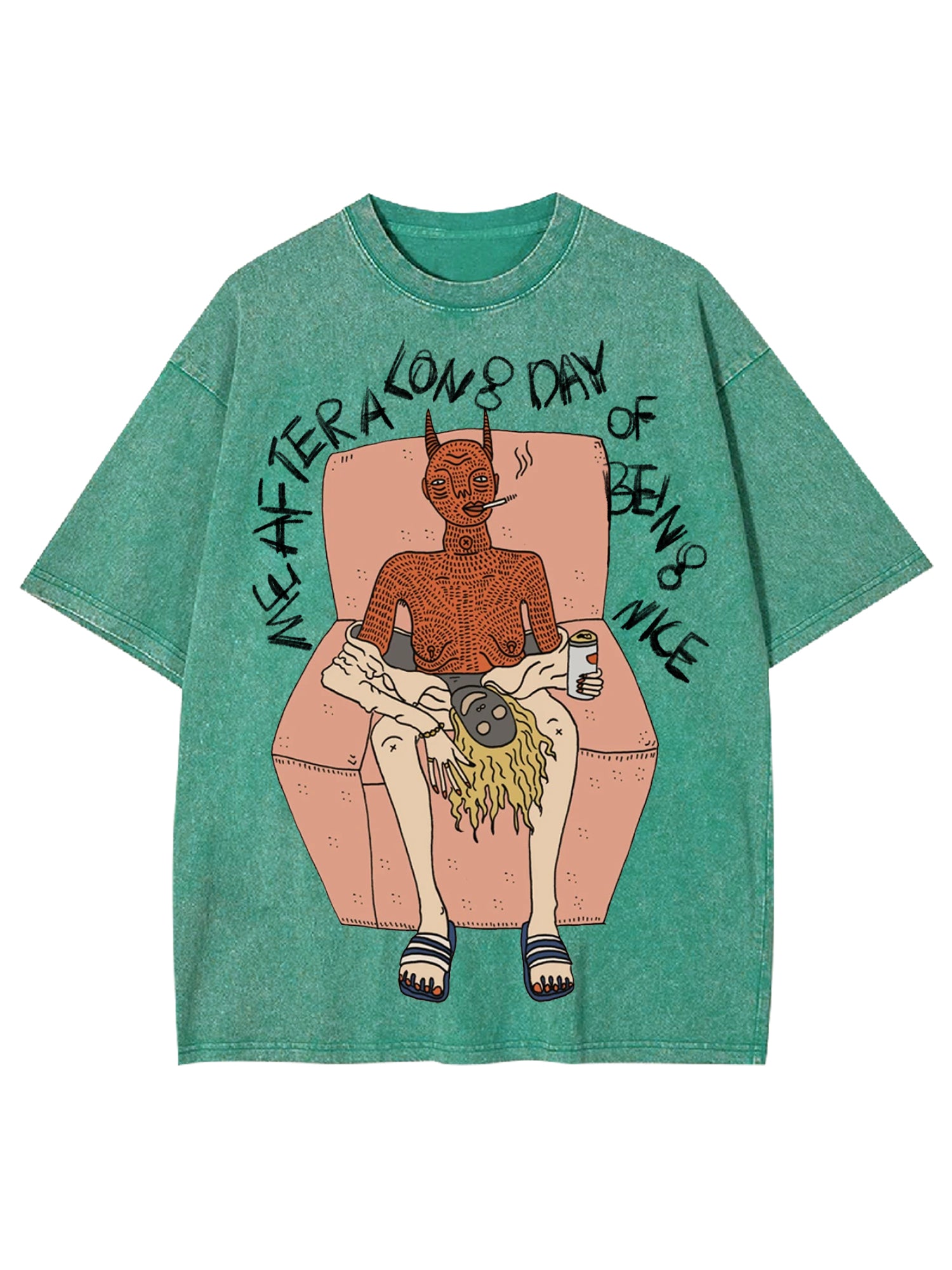 Me After A Long Day Of Being Nice Washed Tshirt-ClassyOutlaw