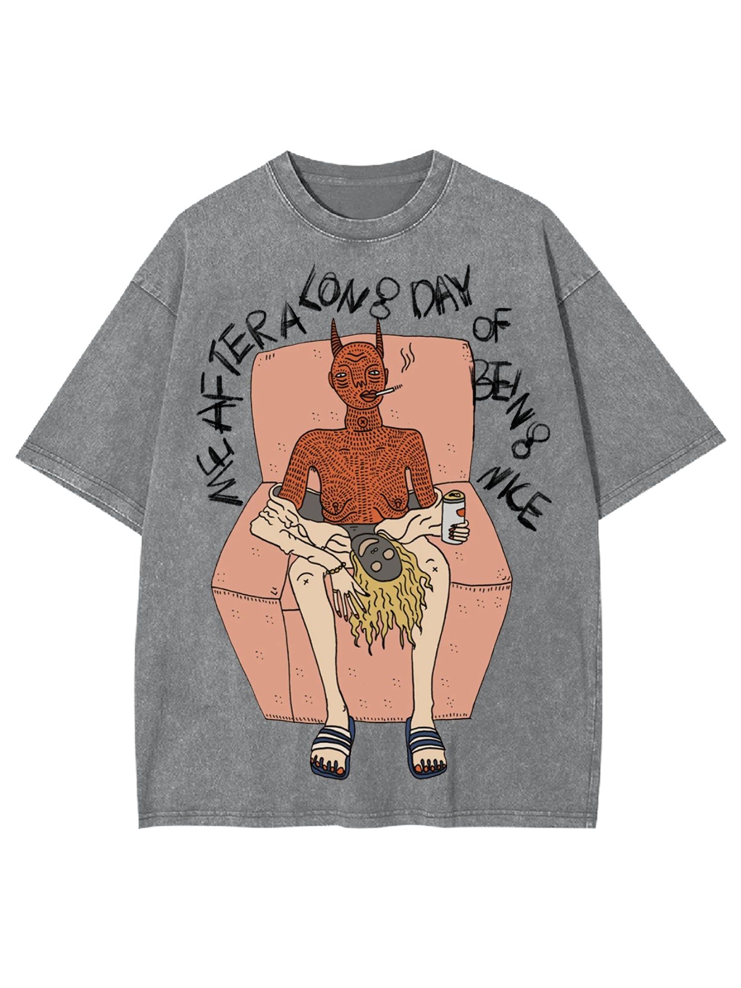 Me After A Long Day Of Being Nice Washed Tshirt-ClassyOutlaw