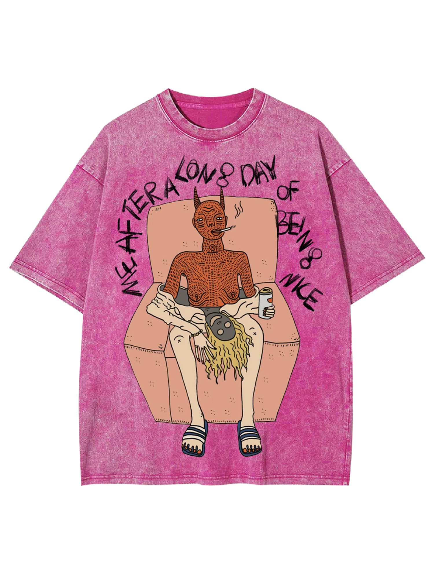 Me After A Long Day Of Being Nice Washed Tshirt-ClassyOutlaw