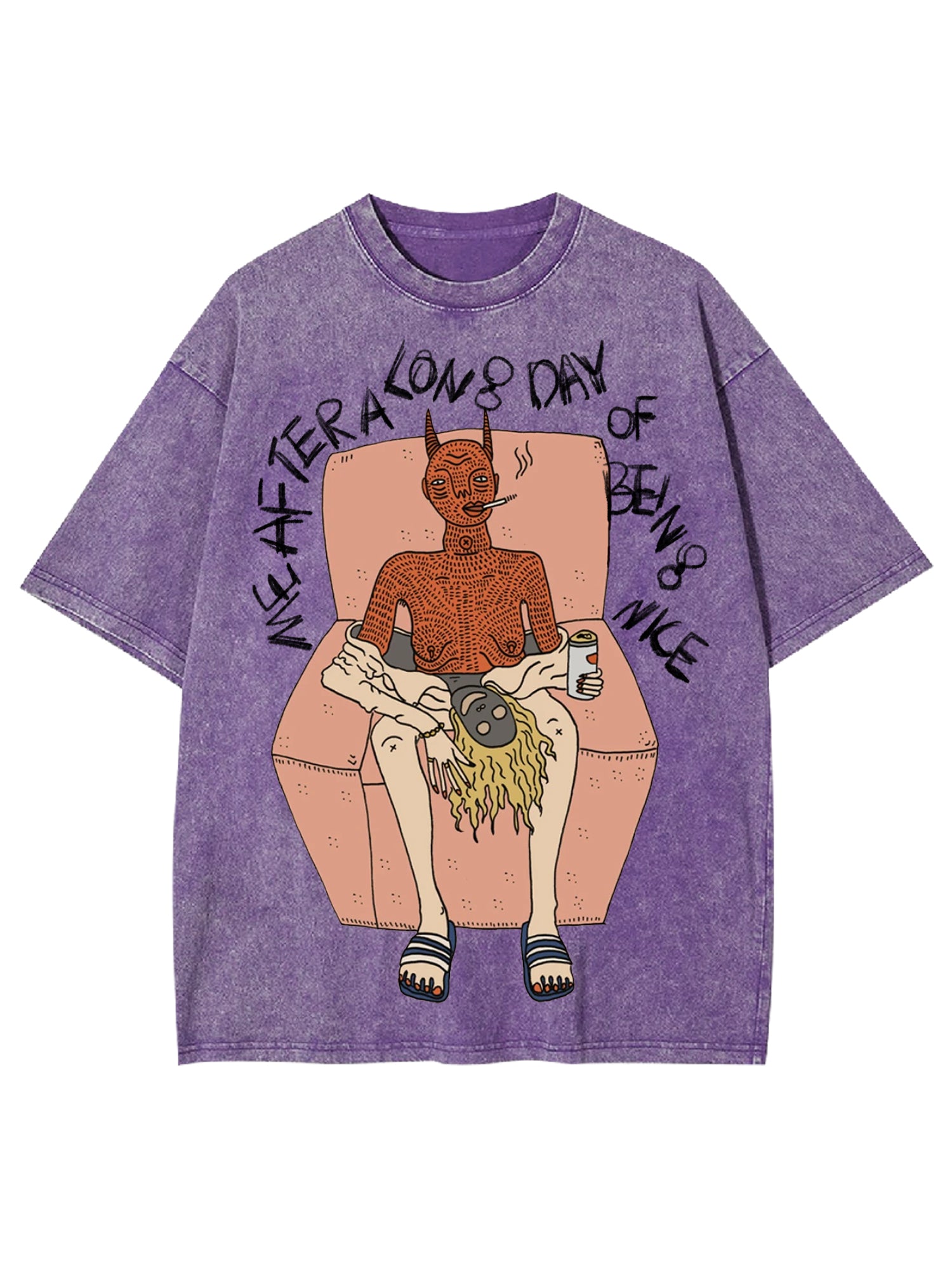 Me After A Long Day Of Being Nice Washed Tshirt-ClassyOutlaw