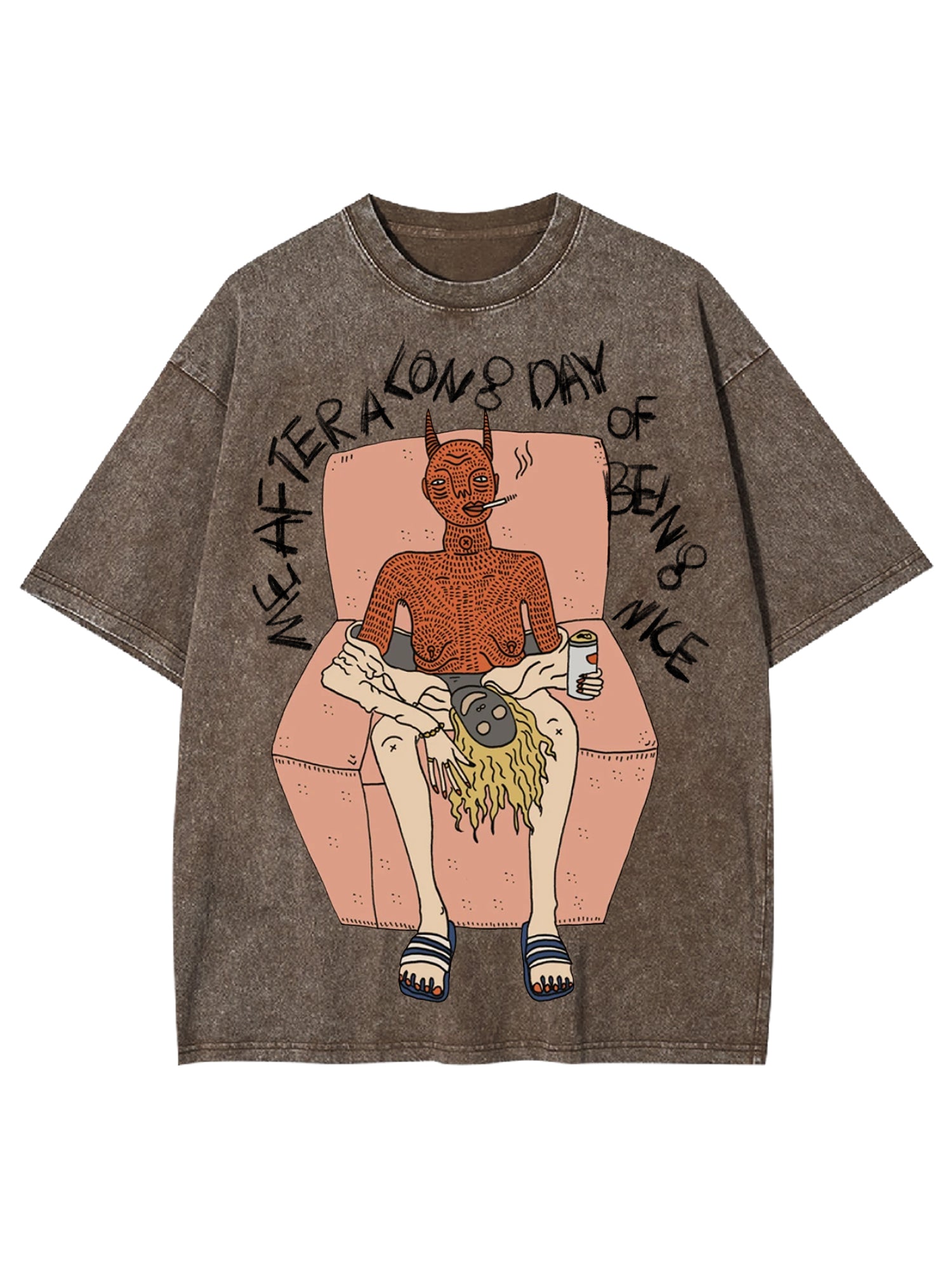 Me After A Long Day Of Being Nice Washed Tshirt-ClassyOutlaw