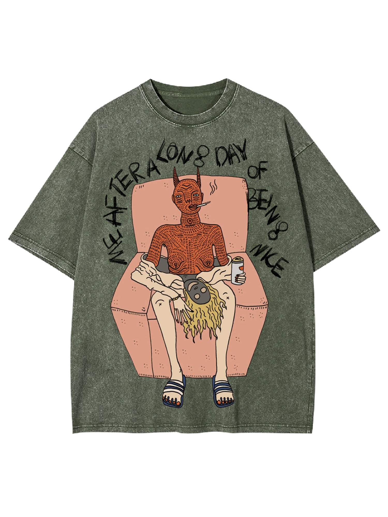 Me After A Long Day Of Being Nice Washed Tshirt-ClassyOutlaw