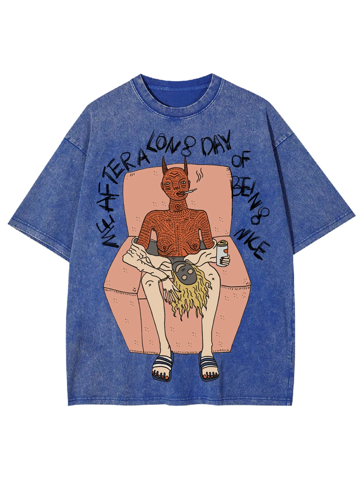Me After A Long Day Of Being Nice Washed Tshirt-ClassyOutlaw