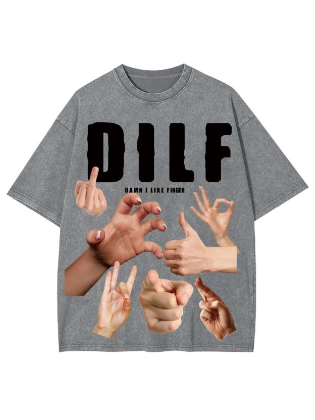 Dilf Shirt Washed Tshirt-ClassyOutlaw