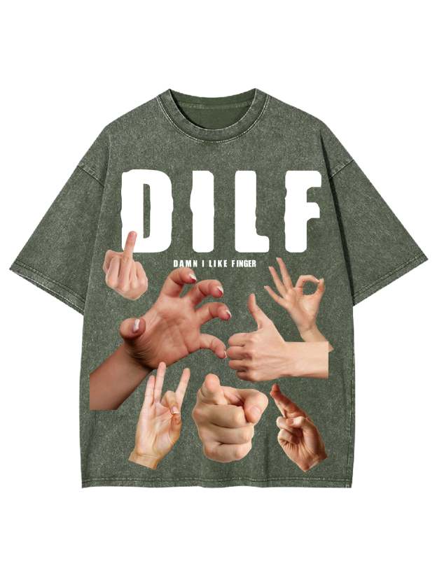 Dilf Shirt Washed Tshirt-ClassyOutlaw