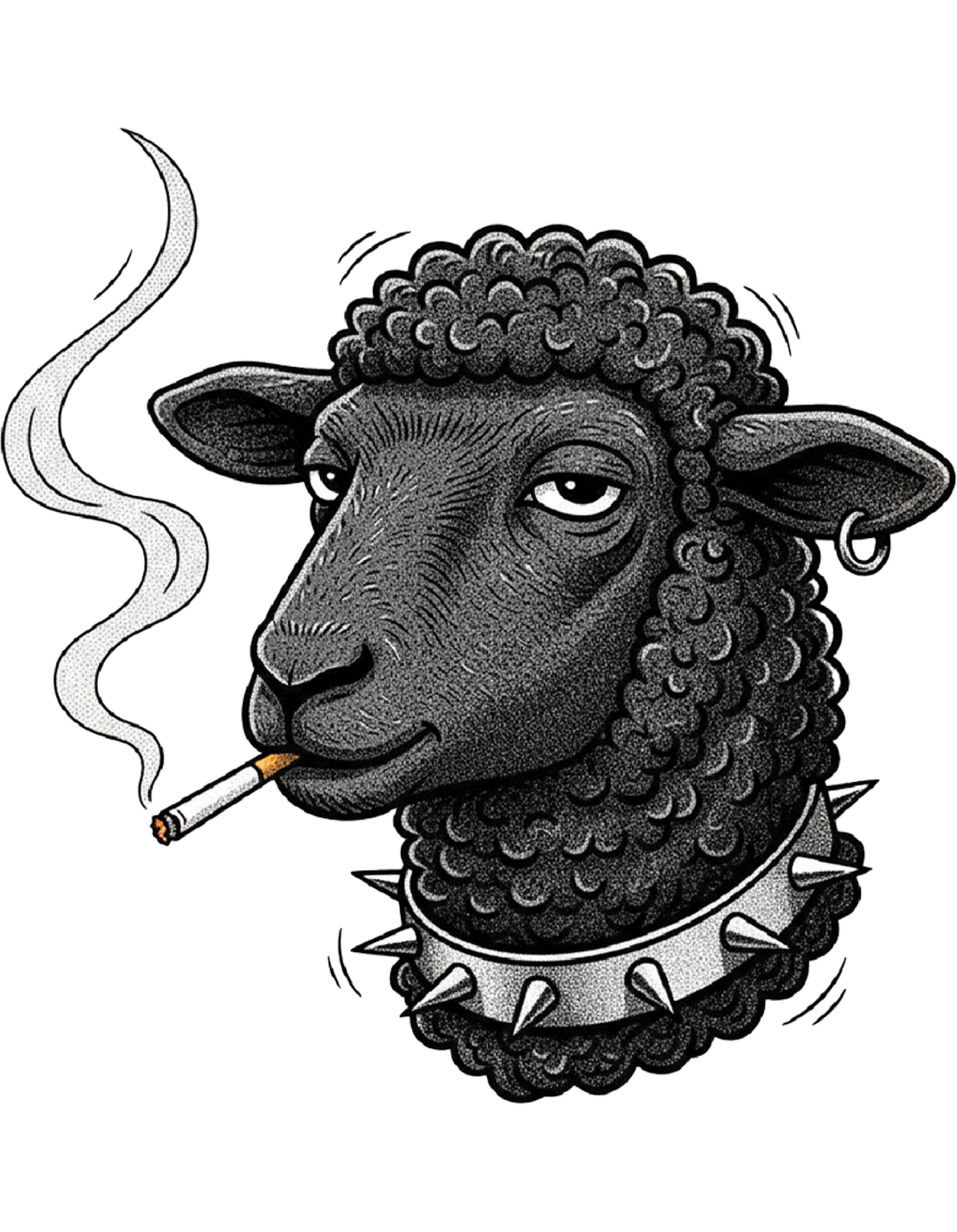 Smoking Black Sheep Washed Tshirt