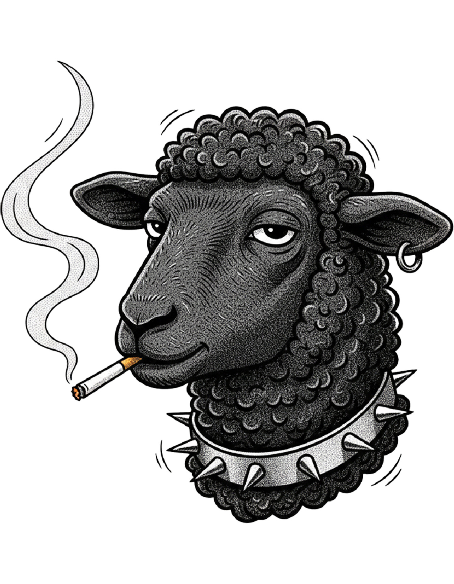 Smoking Black Sheep Washed Tshirt