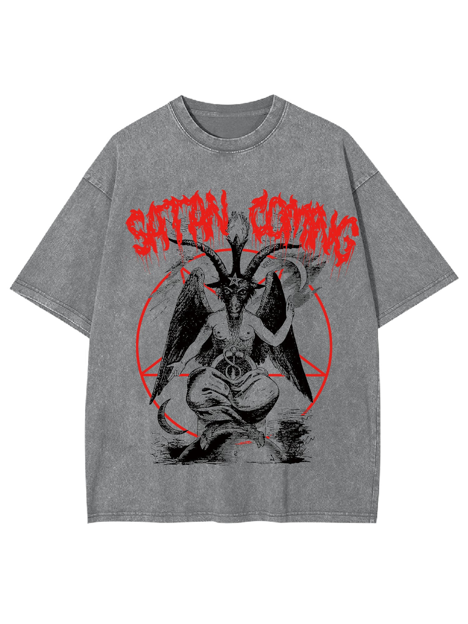 Satan Coming Washed Tshirt-ClassyOutlaw