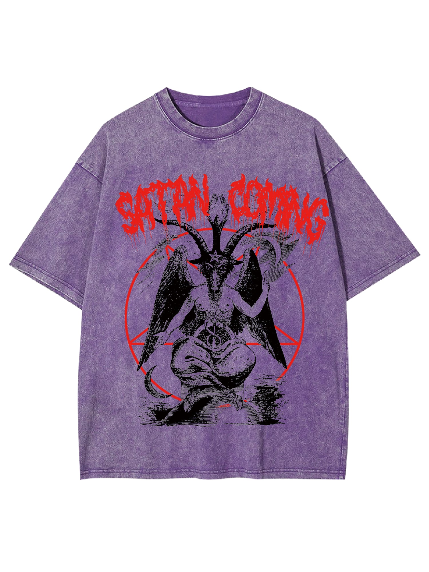 Satan Coming Washed Tshirt-ClassyOutlaw