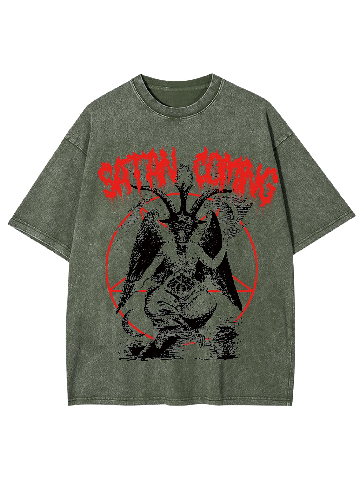 Satan Coming Washed Tshirt-ClassyOutlaw
