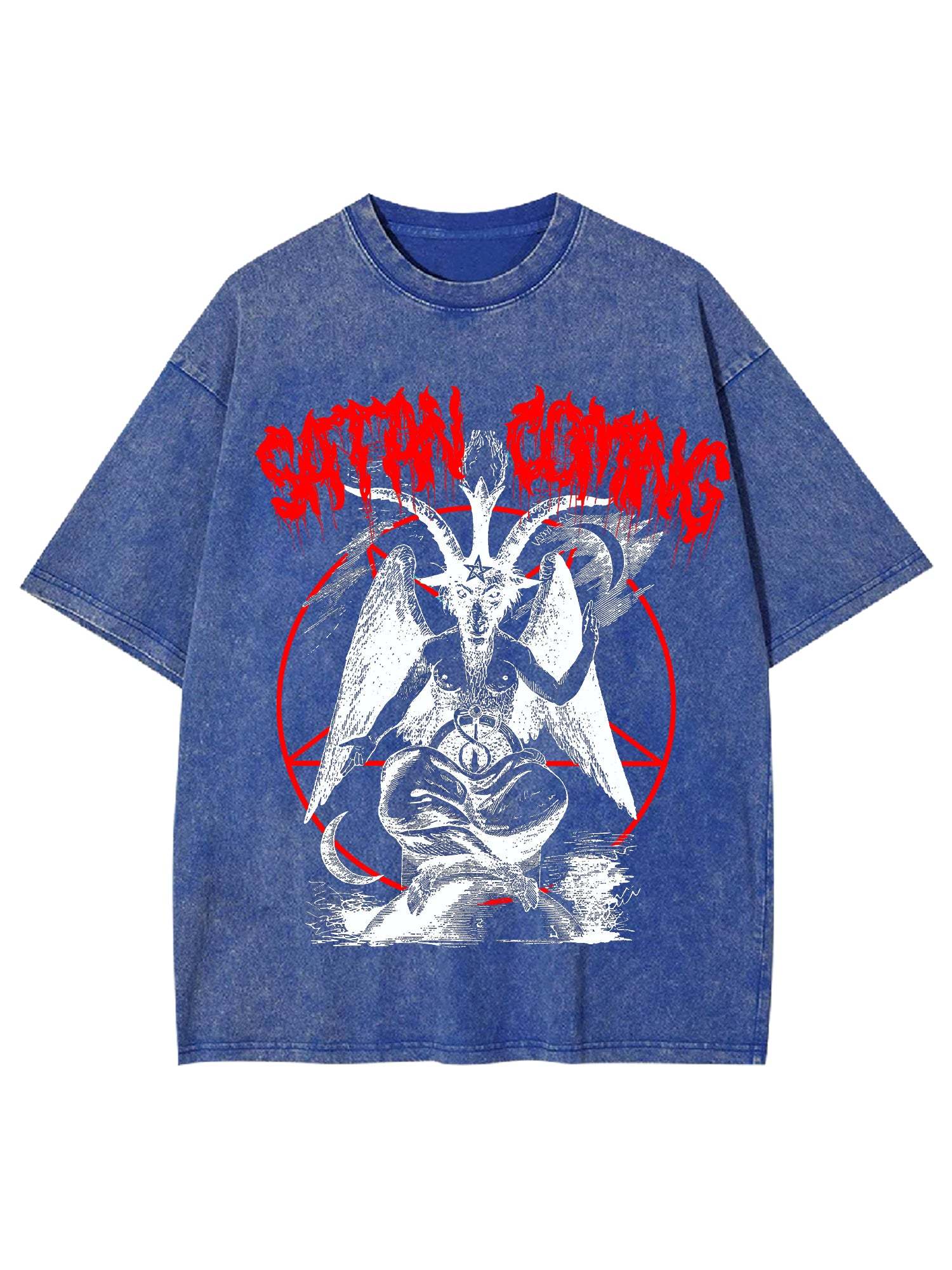 Satan Coming Washed Tshirt-ClassyOutlaw