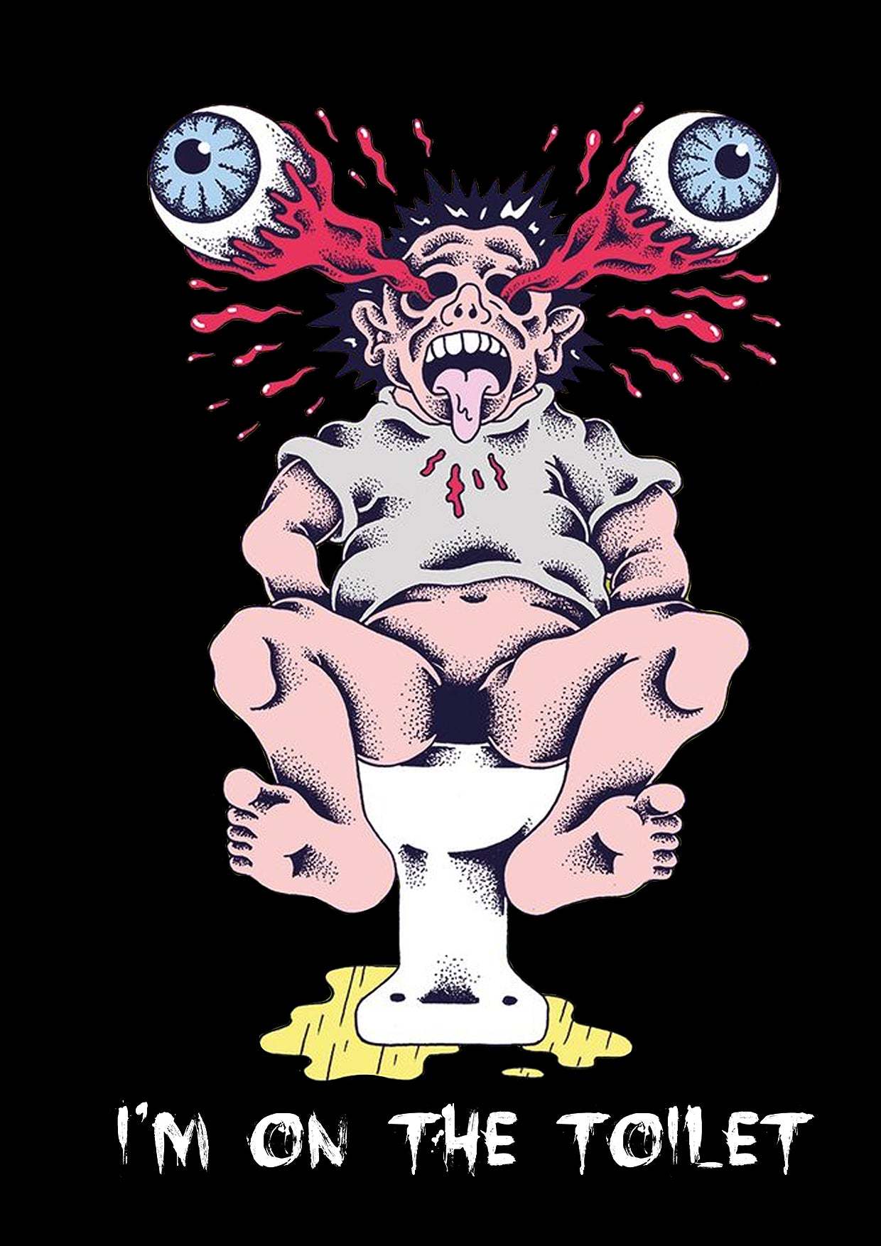 I'm On The Toilet Washed Tshirt-ClassyOutlaw