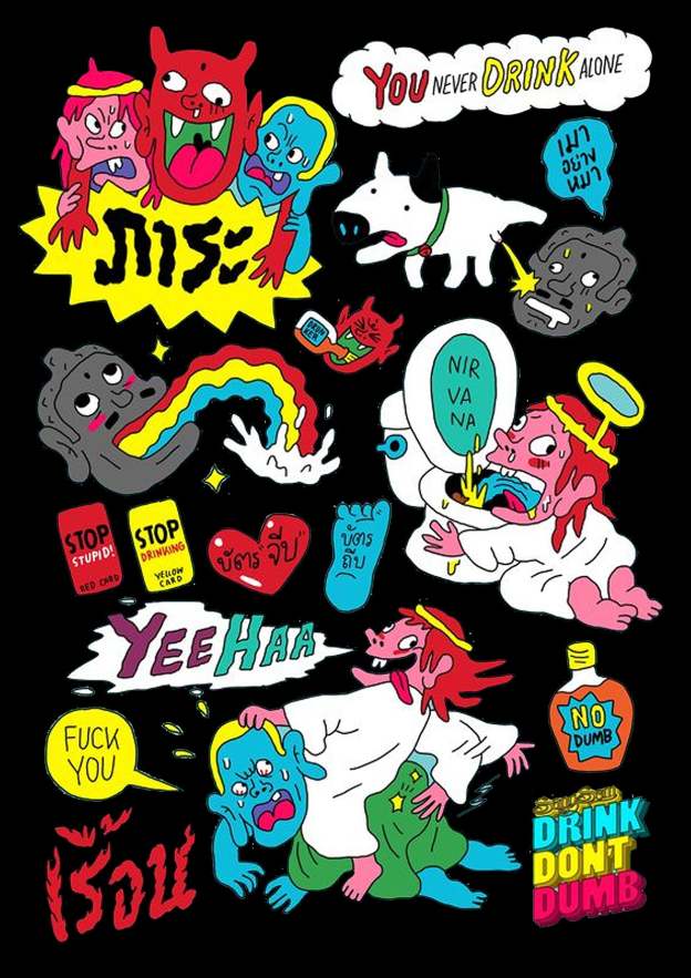 YOU NEVER DRINK ALONE WASHED HOODIE