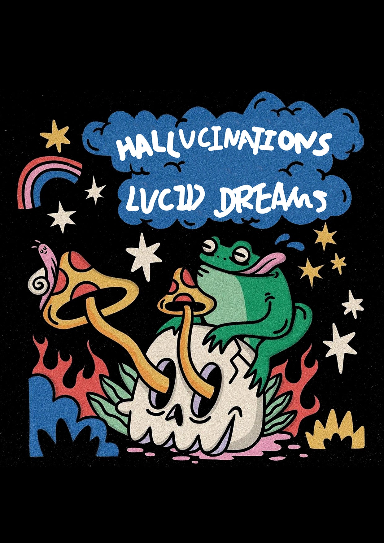 Hallucinations Lucid Dreams Washed Tshirt-ClassyOutlaw