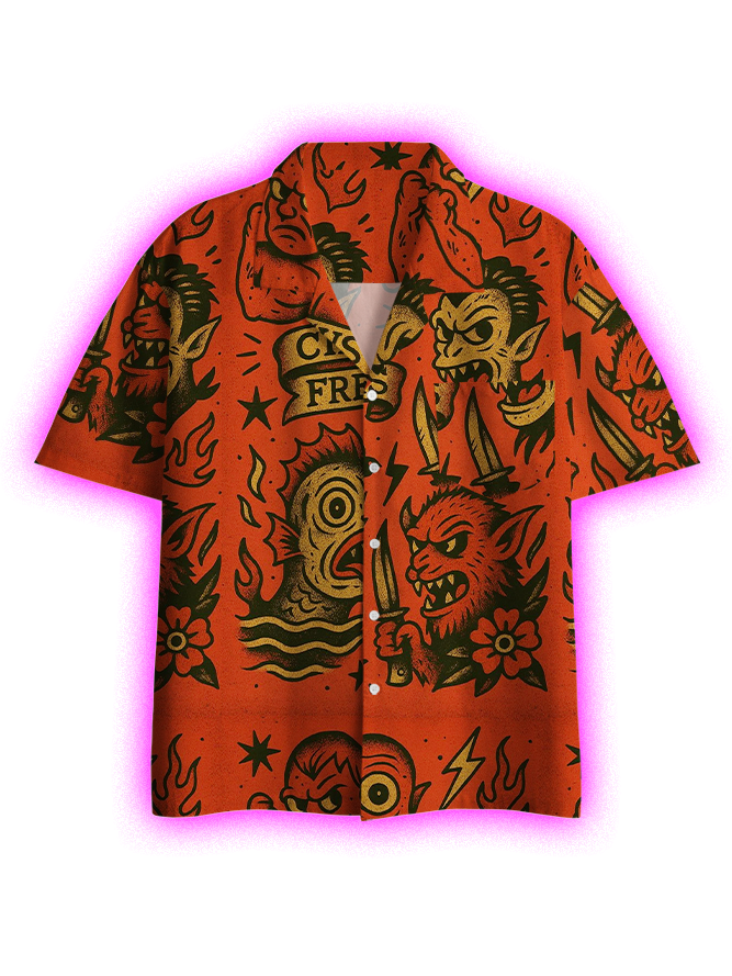 CIRCUS FREAKS BUTTON UP POCKET SHIRT