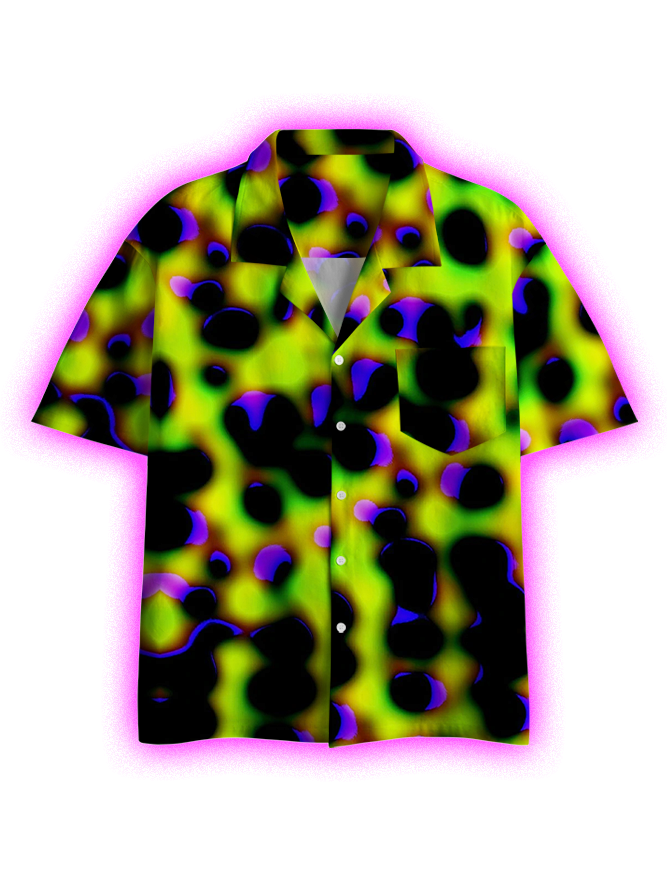 VIVID SPOTS BUTTON UP POCKET SHIRT