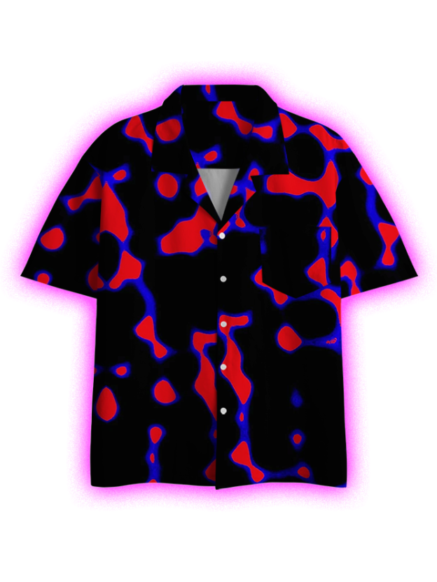 NEON BLOODSPLATTER BUTTON UP POCKET SHIRT