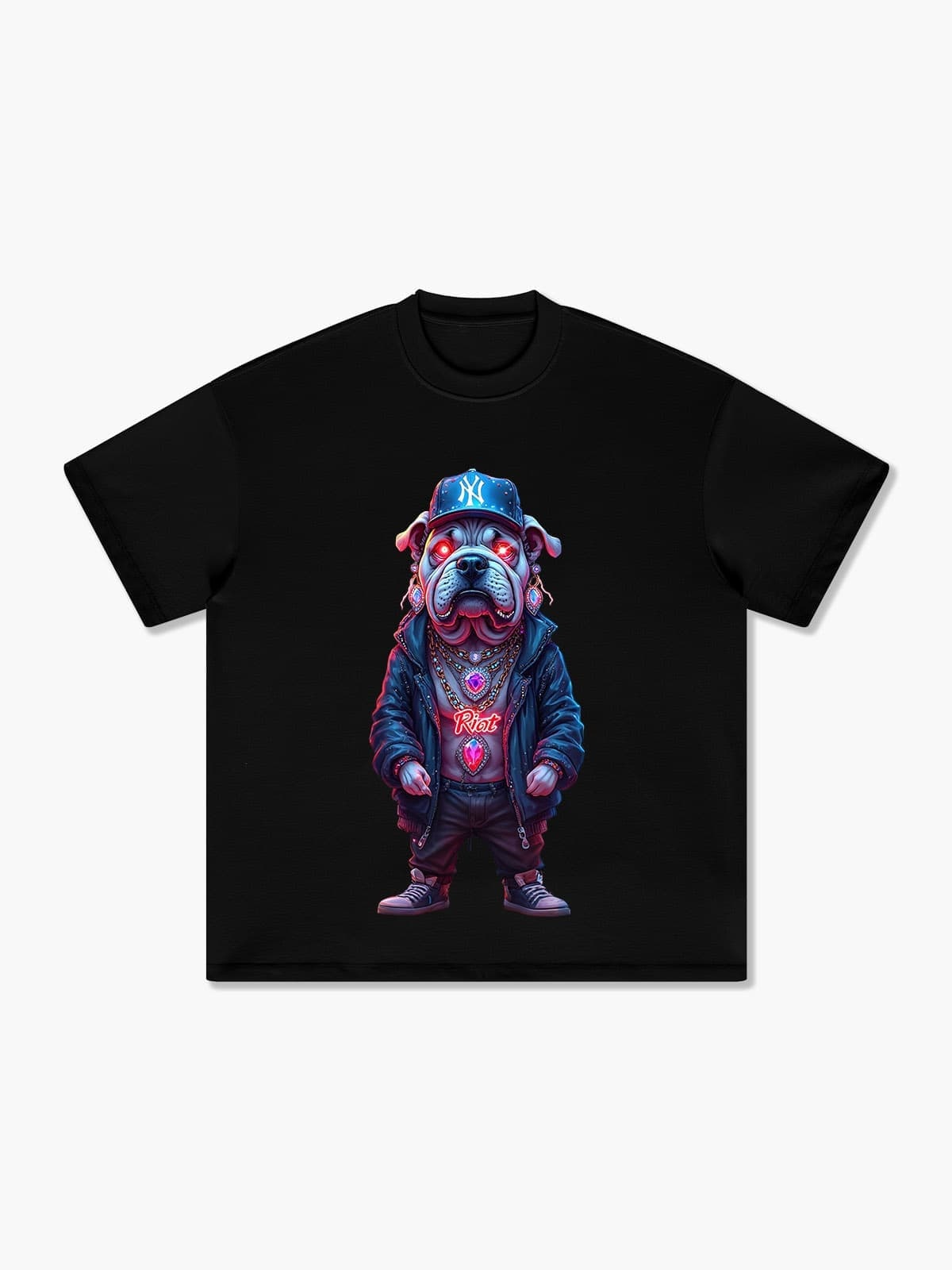 DTG Print Stylish Bulldog Graphic 100% Cotton T-shirt