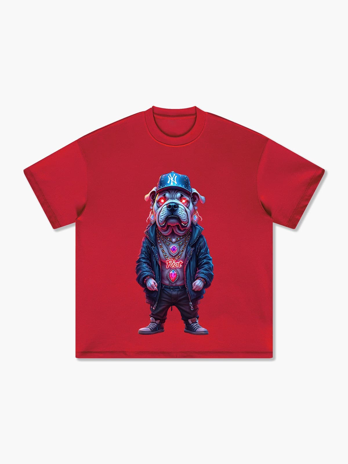 DTG Print Stylish Bulldog Graphic 100% Cotton T-shirt