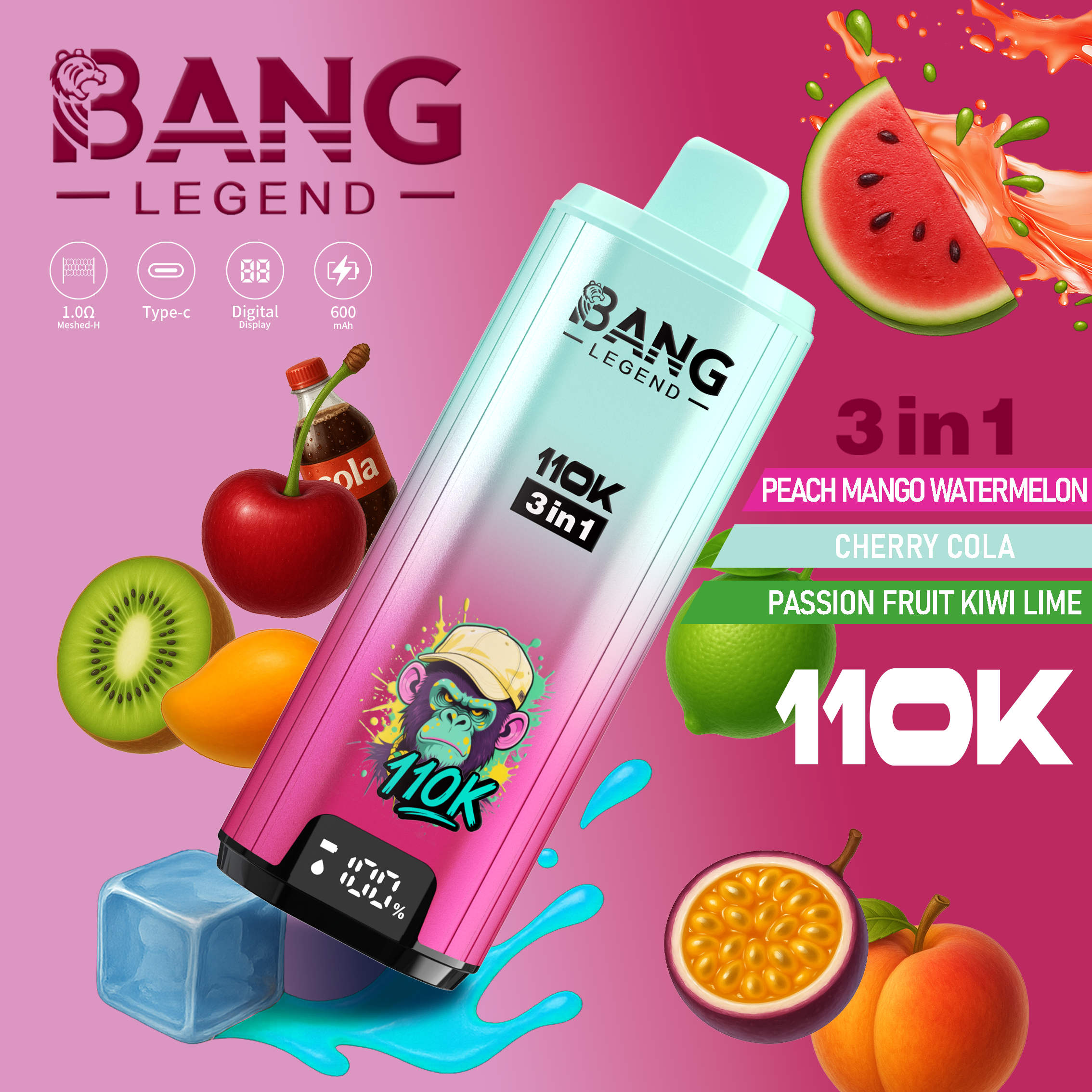 Bang Legend 110K Puffs 3 in 1 Style Disposable Vape-kamryvape