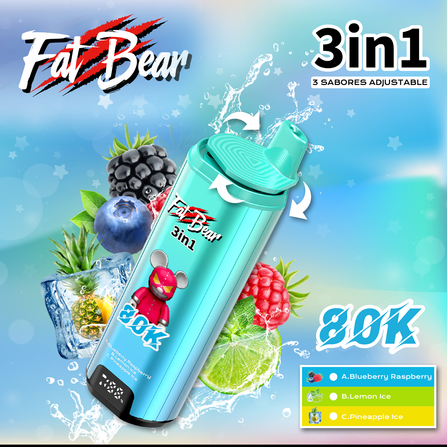 Fat Bear Triple 3 in 1 80000 Puffs Disposable Vape
