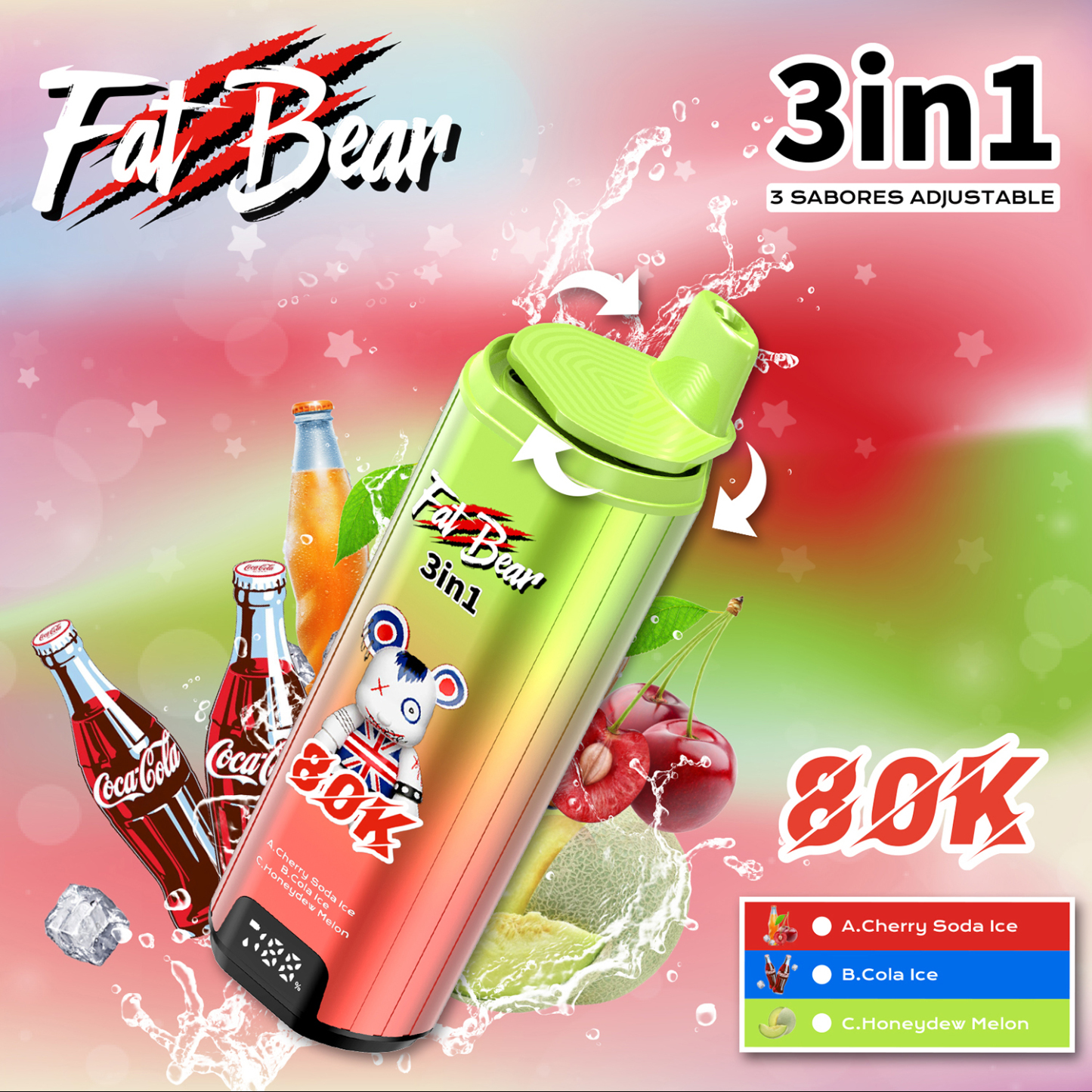 Fat Bear Triple 3 in 1 80000 Puffs Disposable Vape